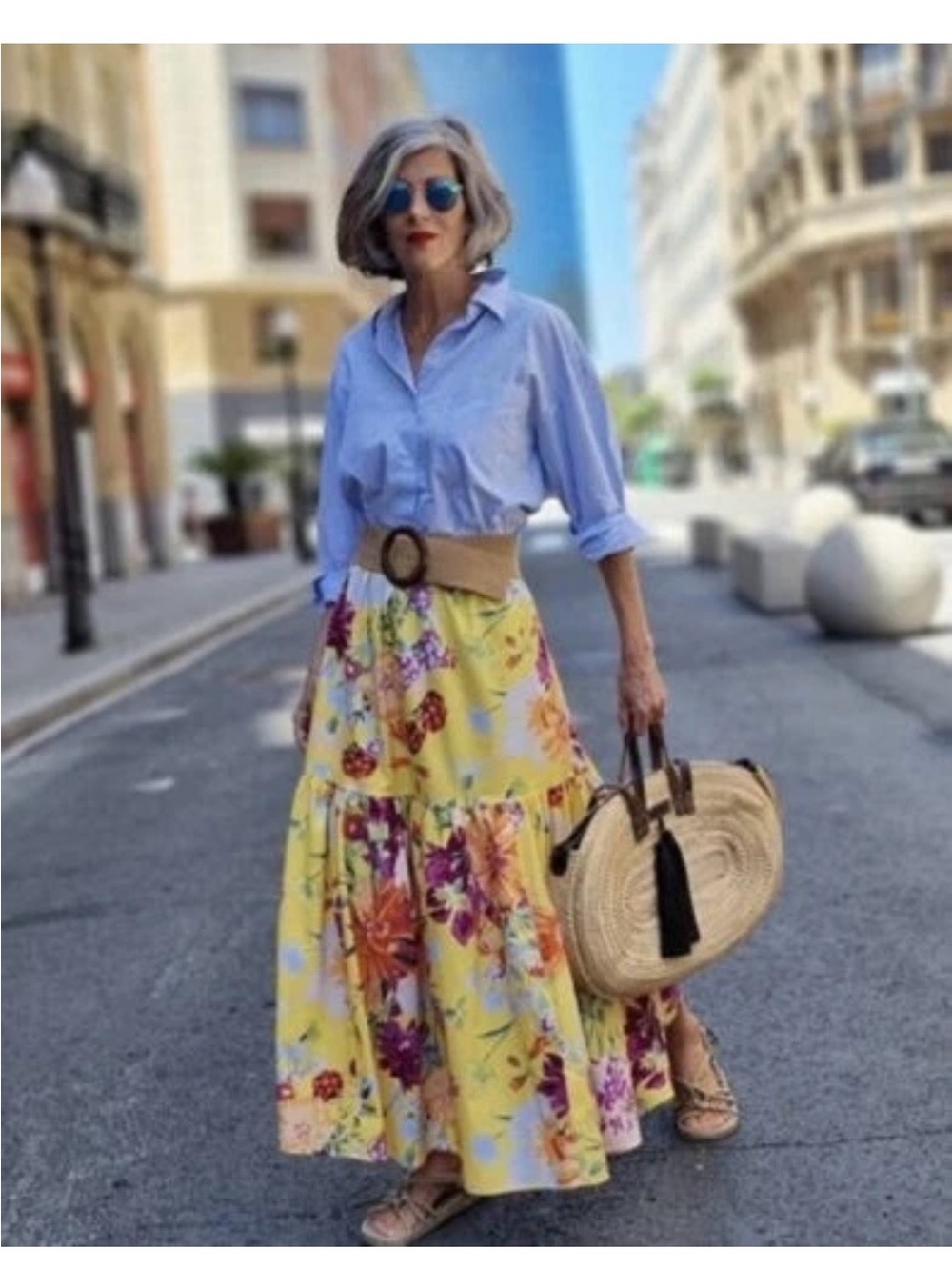 NWT Yellow Floral Tropical Resort Two-Piece Co-Ord Crop Top Maxi Skirt Set sizeM - Picture 9 of 15